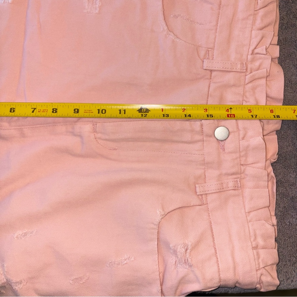 NWT Hayden Distressed Paperbag Denim Skirt Pink Size M - Picture 8 of 9